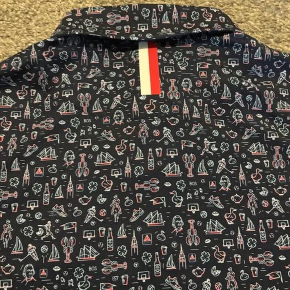 Rhoback Polo Men's Large The Boston Performance Shirt Fleet Navy Stretch NWT - Picture 9 of 9